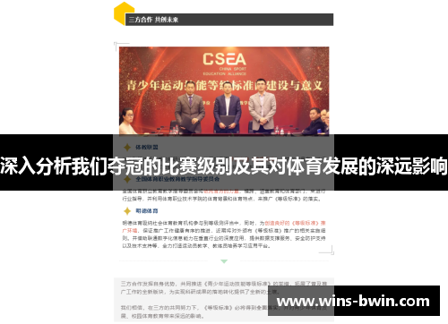深入分析我们夺冠的比赛级别及其对体育发展的深远影响