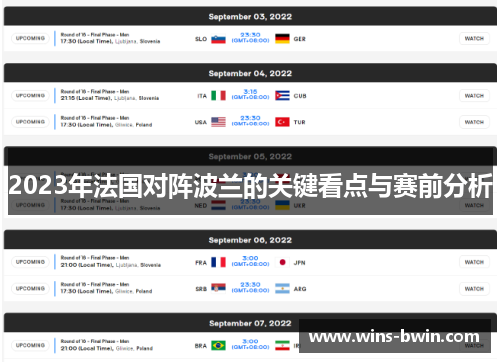 2023年法国对阵波兰的关键看点与赛前分析
